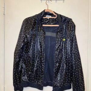 adidas Originals Women's Black Polka Dot Bomber Jacket